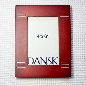 NWT Dansk Vintage 90's Dark Cherry Wood with Silver Accent 4x6" Picture Frame